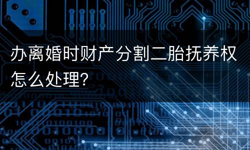 办离婚时财产分割二胎抚养权怎么处理？