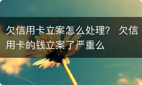 欠信用卡立案怎么处理？ 欠信用卡的钱立案了严重么