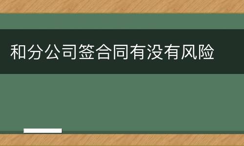 和分公司签合同有没有风险