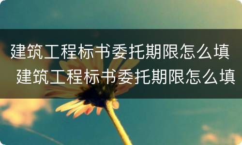 建筑工程标书委托期限怎么填 建筑工程标书委托期限怎么填写