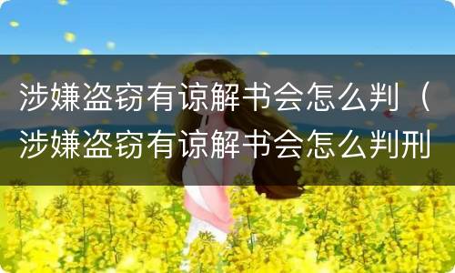 涉嫌盗窃有谅解书会怎么判（涉嫌盗窃有谅解书会怎么判刑）