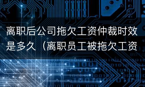 离职后公司拖欠工资仲裁时效是多久（离职员工被拖欠工资多久可以去仲裁）