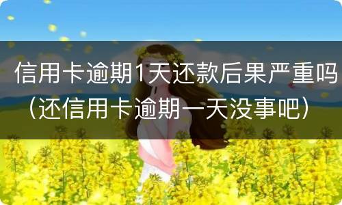 信用卡逾期1天还款后果严重吗（还信用卡逾期一天没事吧）