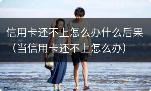 信用卡还不上怎么办什么后果（当信用卡还不上怎么办）