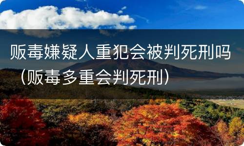 贩毒嫌疑人重犯会被判死刑吗（贩毒多重会判死刑）