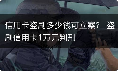 信用卡盗刷多少钱可立案？ 盗刷信用卡1万元判刑