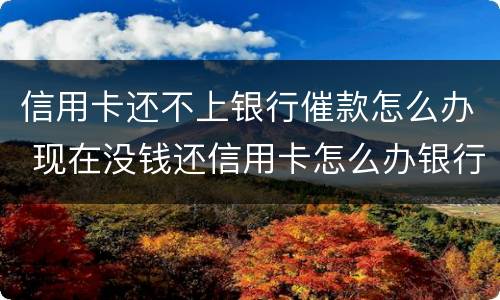 信用卡还不上银行催款怎么办 现在没钱还信用卡怎么办银行催款