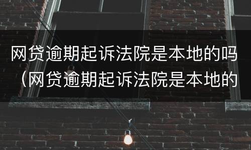 网贷逾期起诉法院是本地的吗（网贷逾期起诉法院是本地的吗怎么办）