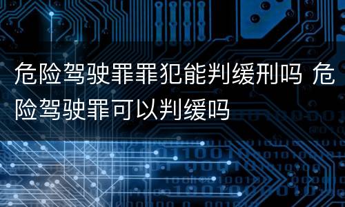 危险驾驶罪罪犯能判缓刑吗 危险驾驶罪可以判缓吗