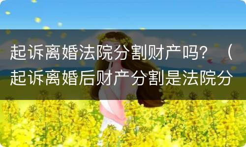 起诉离婚法院分割财产吗？（起诉离婚后财产分割是法院分割吗）
