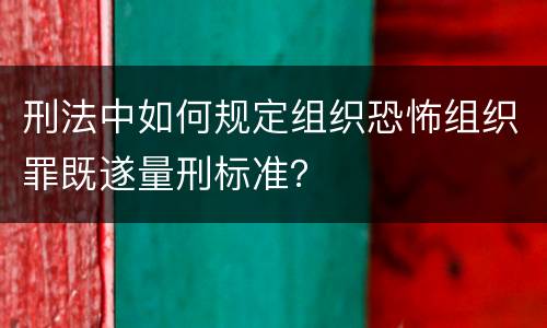 刑法中如何规定组织恐怖组织罪既遂量刑标准？