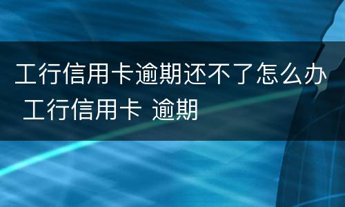 工行信用卡逾期还不了怎么办 工行信用卡 逾期
