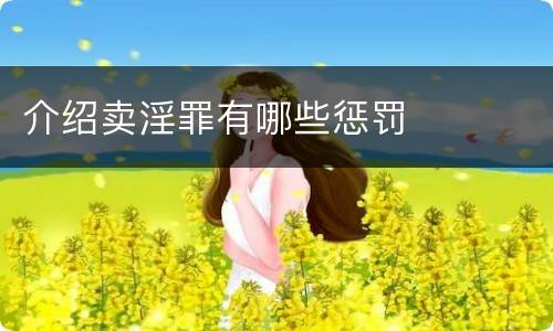 介绍卖淫罪有哪些惩罚