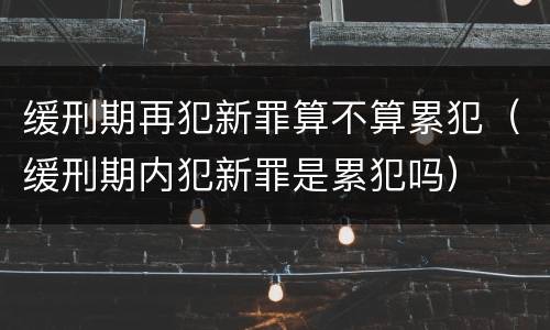 缓刑期再犯新罪算不算累犯（缓刑期内犯新罪是累犯吗）