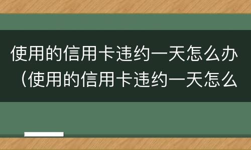 使用的信用卡违约一天怎么办（使用的信用卡违约一天怎么办理）