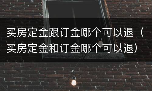 买房定金跟订金哪个可以退（买房定金和订金哪个可以退）