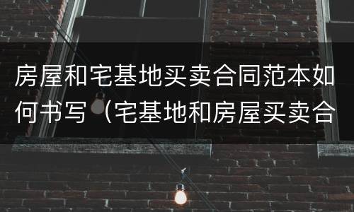 房屋和宅基地买卖合同范本如何书写（宅基地和房屋买卖合同怎么写?）