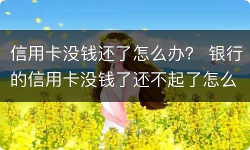 信用卡没钱还了怎么办？ 银行的信用卡没钱了还不起了怎么办?