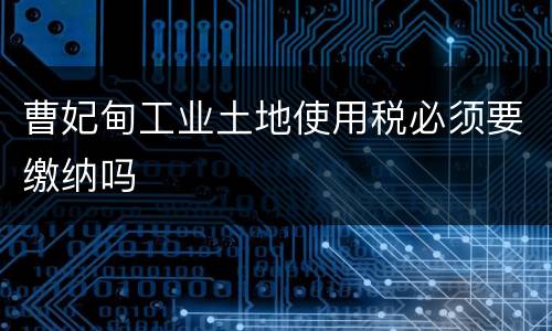 曹妃甸工业土地使用税必须要缴纳吗