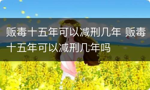 贩毒十五年可以减刑几年 贩毒十五年可以减刑几年吗