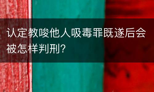 认定教唆他人吸毒罪既遂后会被怎样判刑?