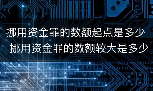 挪用资金罪的数额起点是多少 挪用资金罪的数额较大是多少