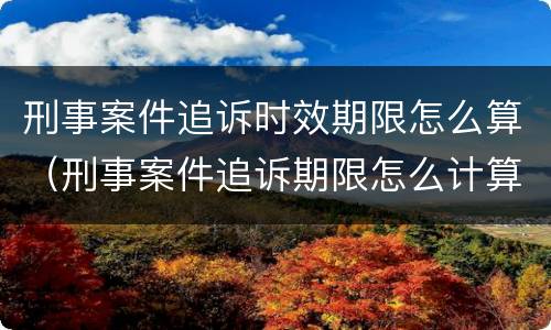 刑事案件追诉时效期限怎么算（刑事案件追诉期限怎么计算）