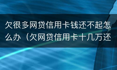 欠很多网贷信用卡钱还不起怎么办（欠网贷信用卡十几万还不上怎么办）