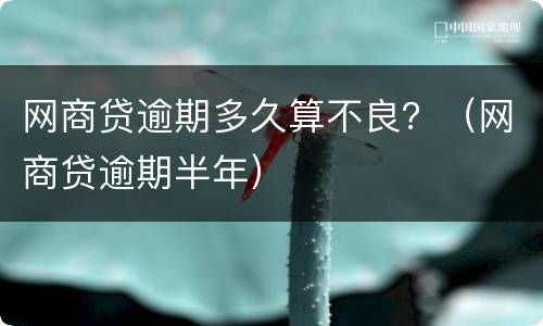 网商贷逾期多久算不良？（网商贷逾期半年）