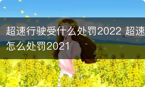 超速行驶受什么处罚2022 超速怎么处罚2021