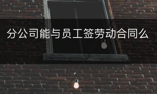 分公司能与员工签劳动合同么
