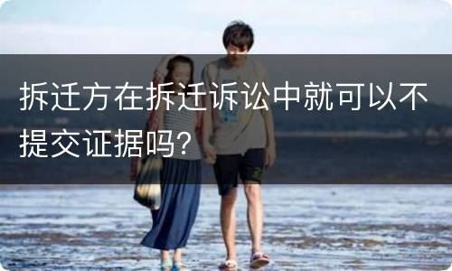 拆迁方在拆迁诉讼中就可以不提交证据吗？
