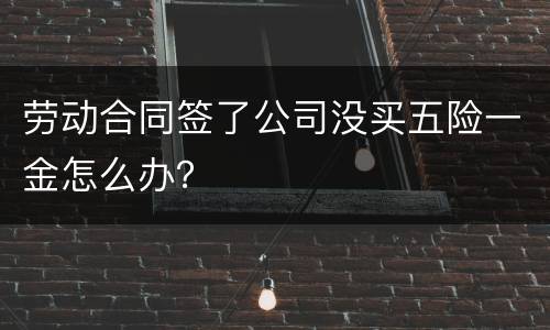 劳动合同签了公司没买五险一金怎么办？