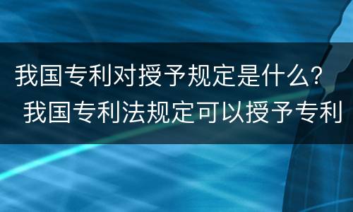 我国专利对授予规定是什么？ 我国专利法规定可以授予专利的是