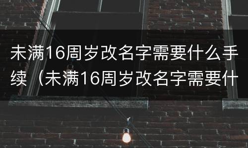 未满16周岁改名字需要什么手续（未满16周岁改名字需要什么手续呢）