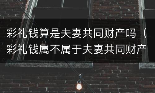 彩礼钱算是夫妻共同财产吗（彩礼钱属不属于夫妻共同财产）