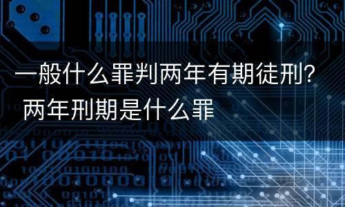 一般什么罪判两年有期徒刑？ 两年刑期是什么罪