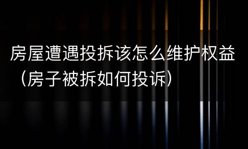 房屋遭遇投拆该怎么维护权益（房子被拆如何投诉）