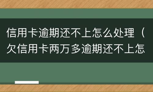 信用卡逾期还不上怎么处理（欠信用卡两万多逾期还不上怎么办）