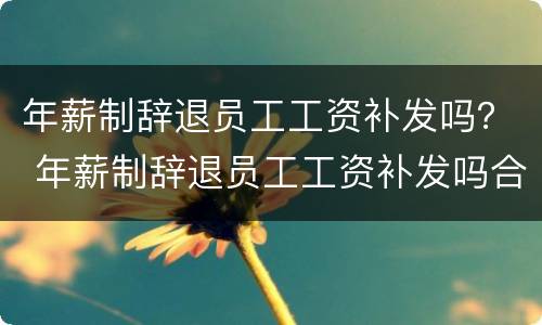 年薪制辞退员工工资补发吗？ 年薪制辞退员工工资补发吗合法吗