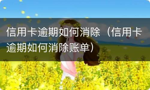 信用卡逾期如何消除（信用卡逾期如何消除账单）