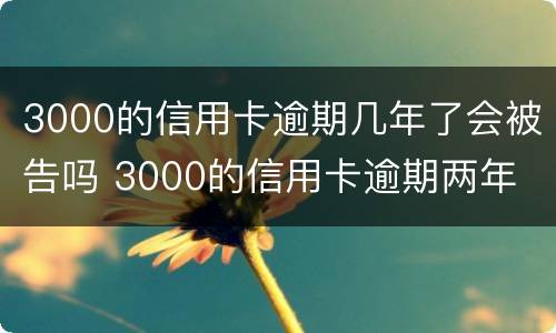 3000的信用卡逾期几年了会被告吗 3000的信用卡逾期两年
