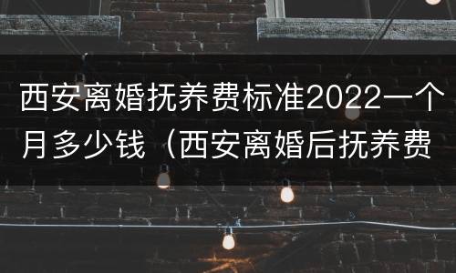 西安离婚抚养费标准2022一个月多少钱（西安离婚后抚养费一般给多少）