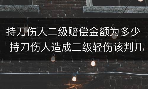 持刀伤人二级赔偿金额为多少 持刀伤人造成二级轻伤该判几年
