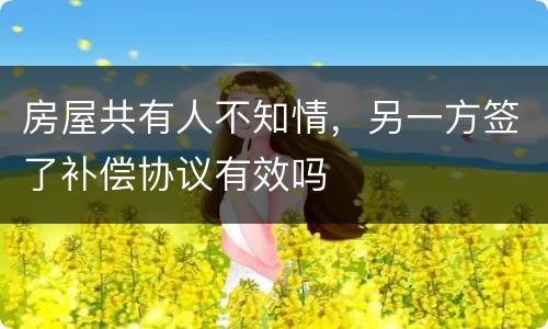 房屋共有人不知情，另一方签了补偿协议有效吗