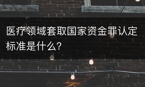 医疗领域套取国家资金罪认定标准是什么？