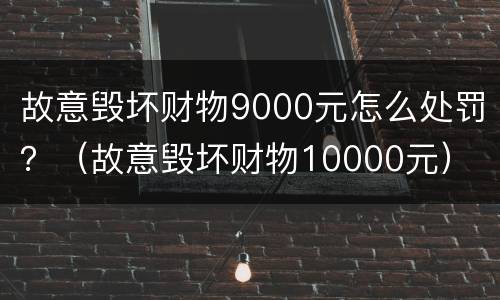 故意毁坏财物9000元怎么处罚？（故意毁坏财物10000元）