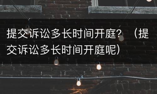 提交诉讼多长时间开庭？（提交诉讼多长时间开庭呢）