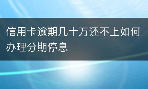 信用卡逾期几十万还不上如何办理分期停息