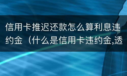 信用卡推迟还款怎么算利息违约金（什么是信用卡违约金,透支利息）